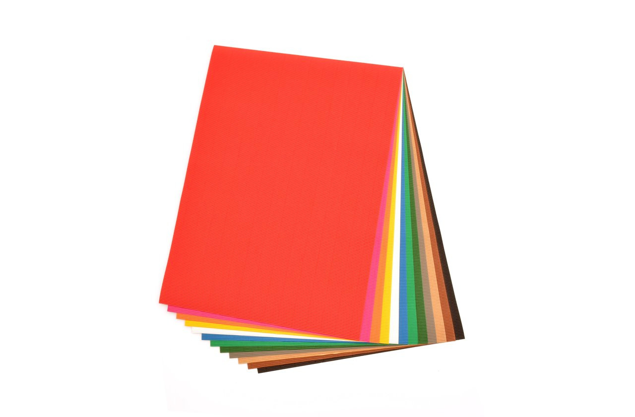 E-Wellpappe, 50x70cm, 12 Bogen, 12 Farben