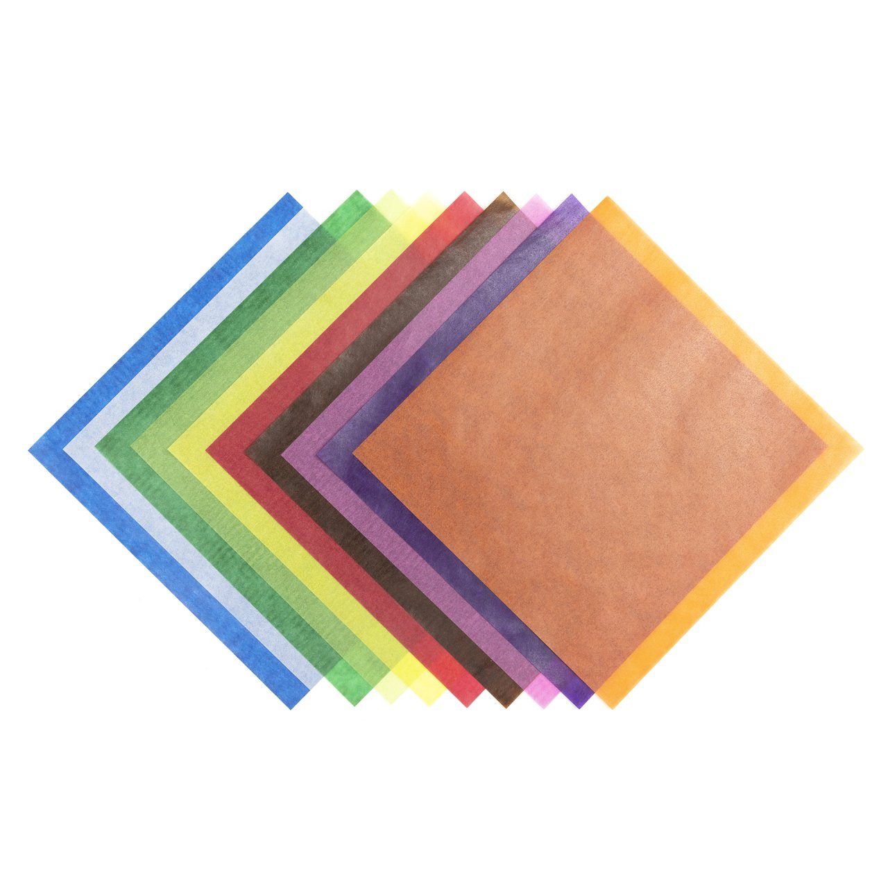 Transparent-Faltblätter, 20x20cm, 500 Blatt, 10 Farben