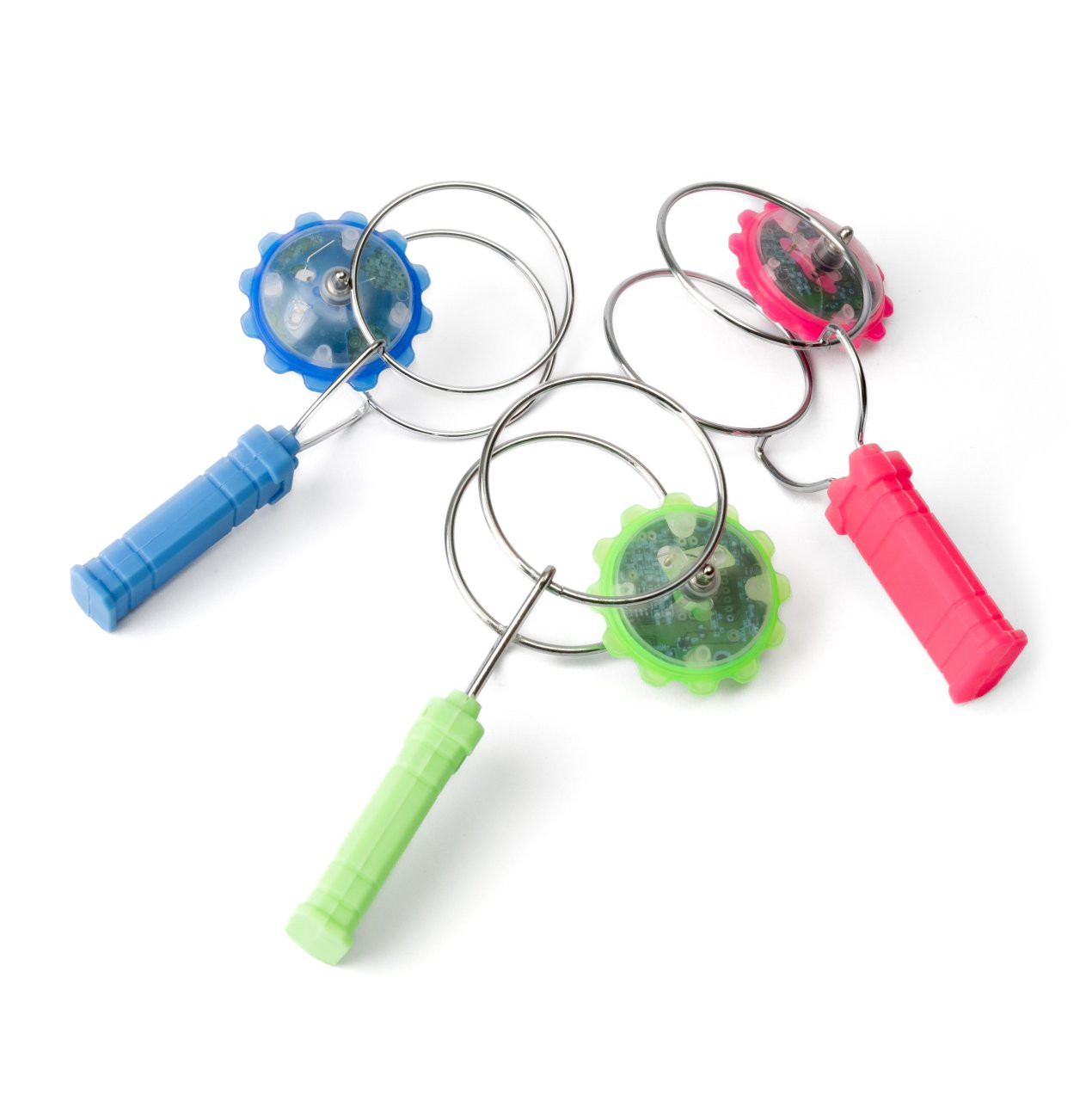 Magnet-Kreisel mit LED, 3 Farben Set