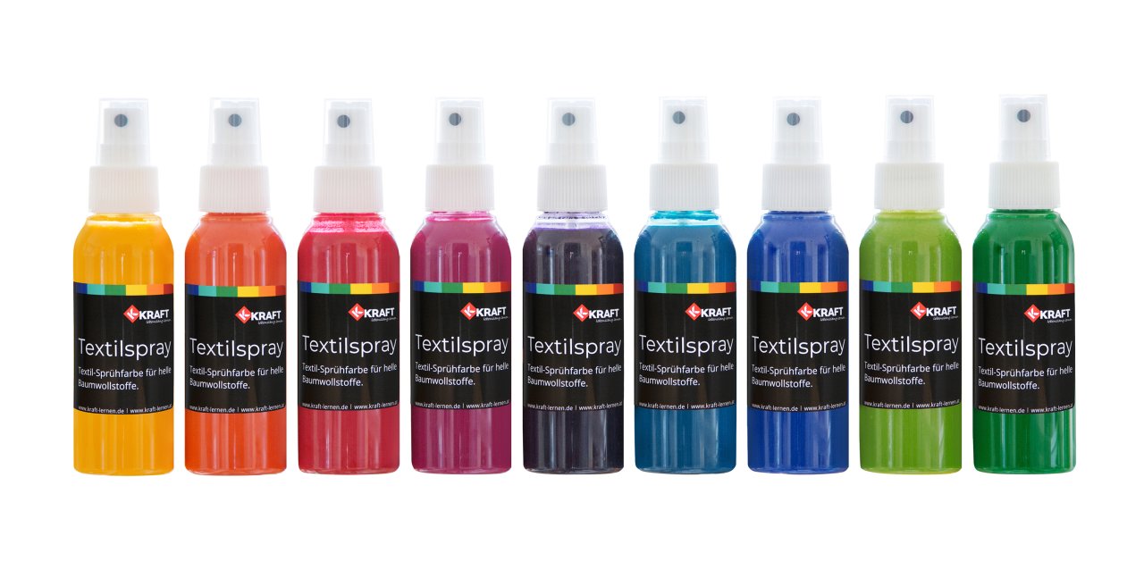 Textil Spray, je 100ml, 9 Farben Set, Atelier